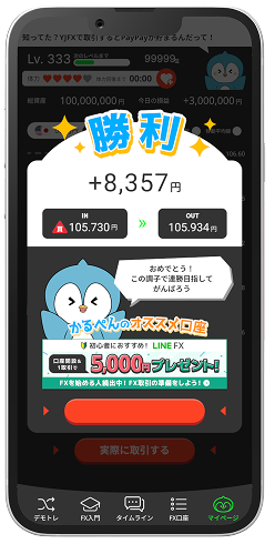 勝敗結果が表示されたら、どんどん取引！